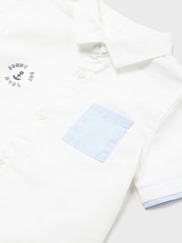 Camisa m/curta lisa detalhes Branco (Branco)  para Bebé Menino - Mayoral