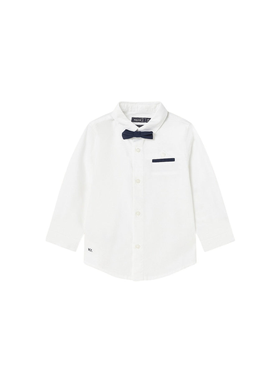 Camisa m/comp. clássica laço Branco (Branco)  para Bebé Menino - Mayoral