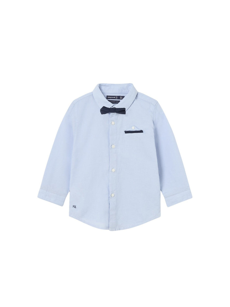 Camisa m/comp. clássica laço Celeste (Celeste)  para Bebé Menino - Mayoral