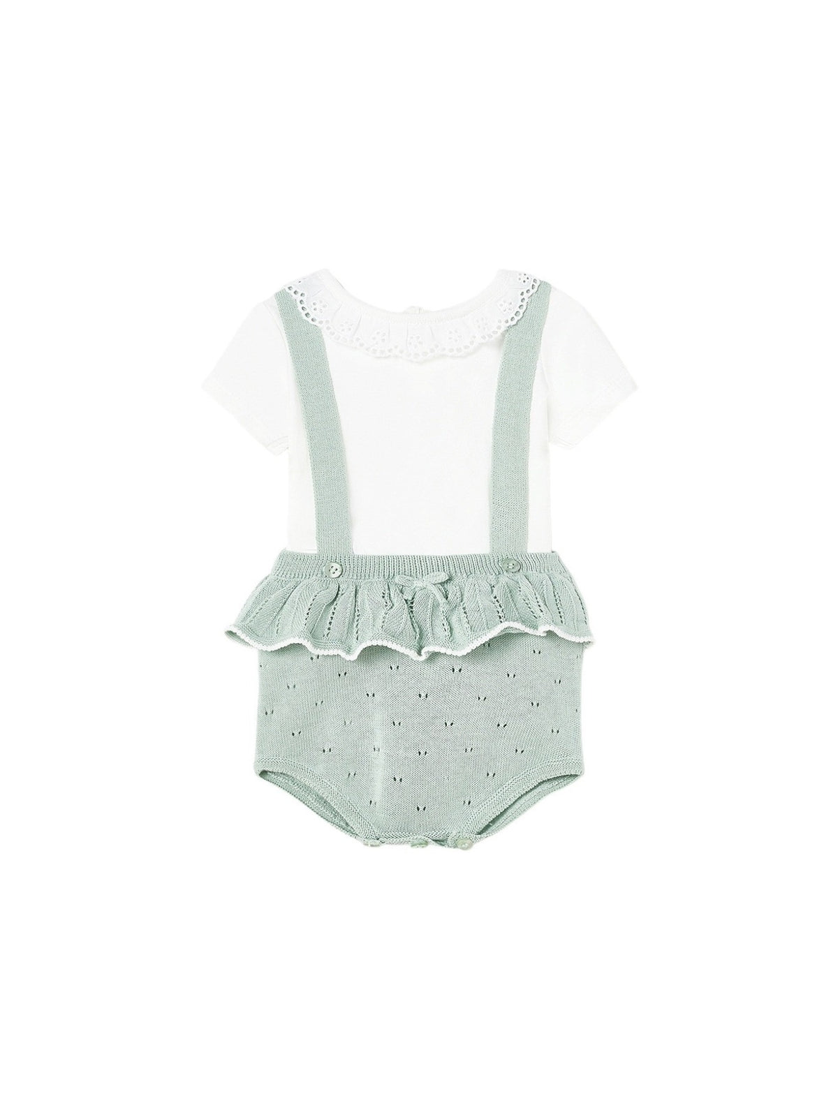 Conj. calça balão com alças Misty (Verde Água)  para Bebé Menina - Mayoral