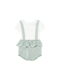 Conj. calça balão com alças Misty (Verde Água)  para Bebé Menina - Mayoral
