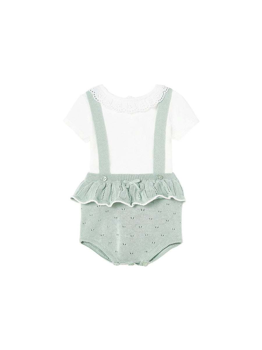Conj. calça balão com alças Misty (Verde Água)  para Bebé Menina - Mayoral