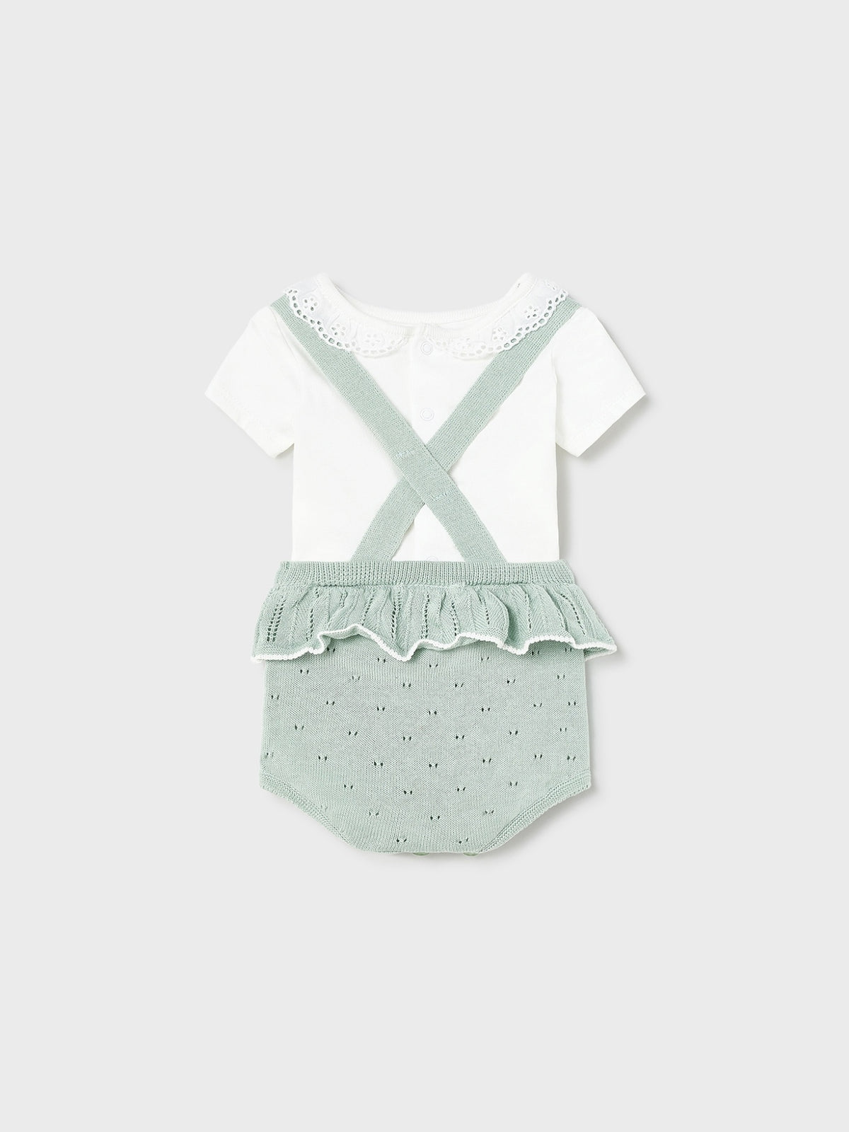 Conj. calça balão com alças Misty (Verde Água)  para Bebé Menina - Mayoral