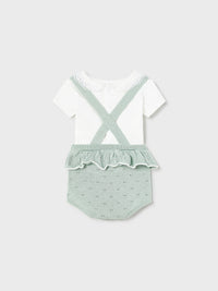 Conj. calça balão com alças Misty (Verde Água)  para Bebé Menina - Mayoral