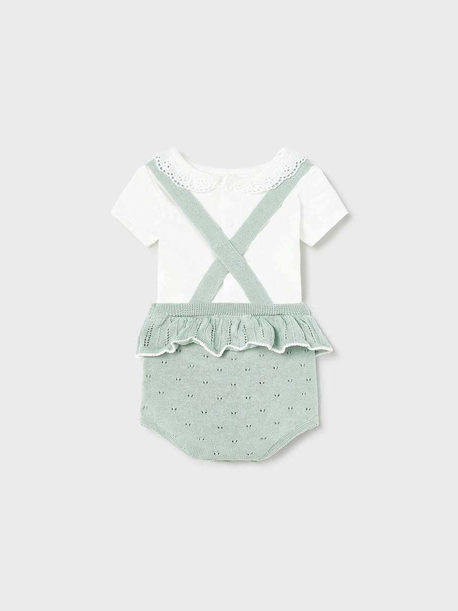 Conj. calça balão com alças Misty (Verde Água)  para Bebé Menina - Mayoral