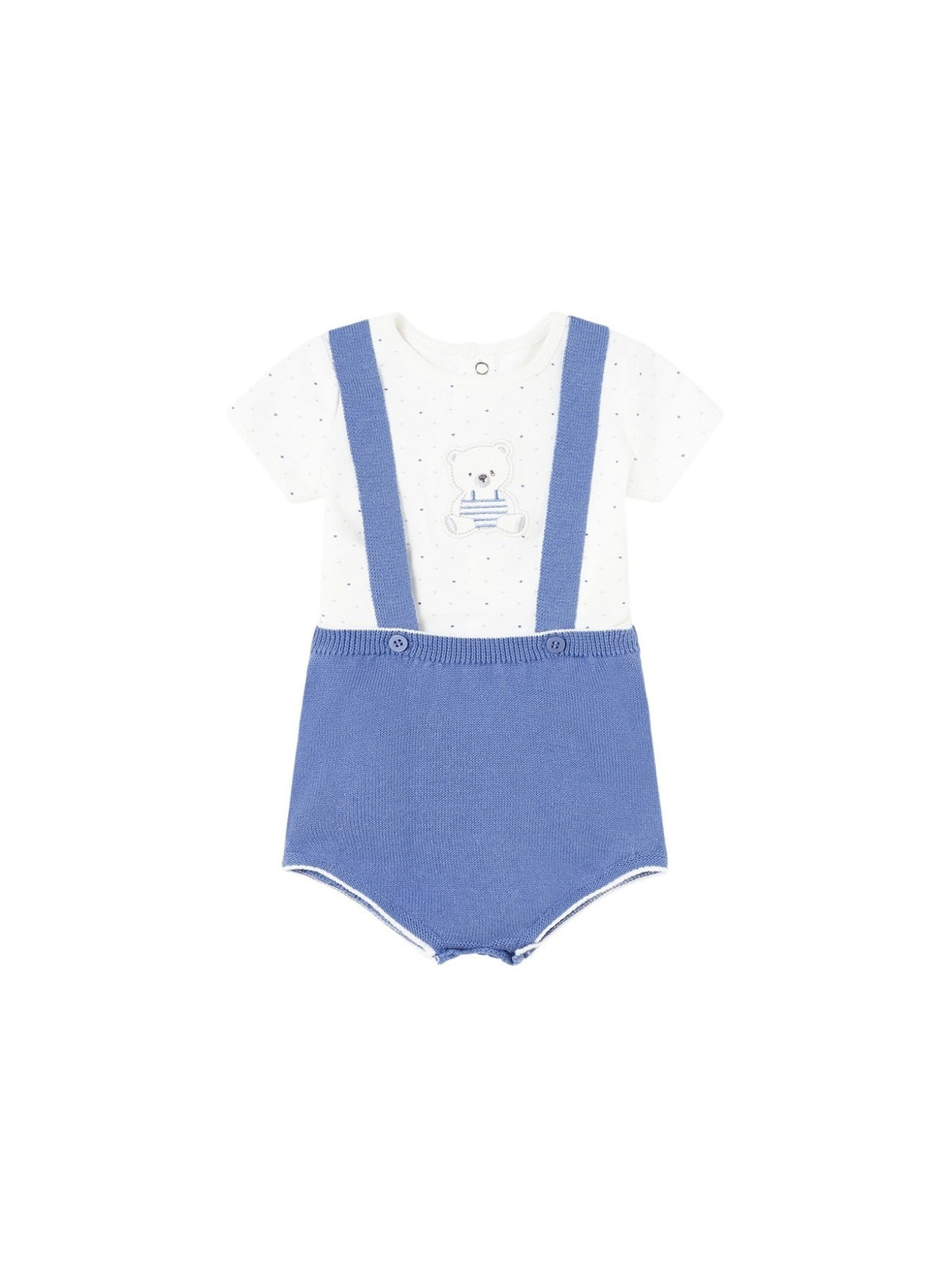 Conj. calça balão com alças Regata (Azul)  para Bebé Menino - Mayoral