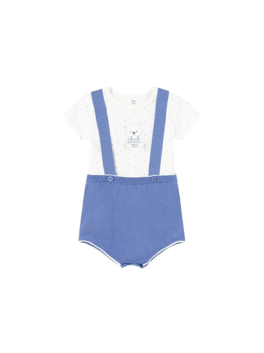 Conj. calça balão com alças Regata (Azul)  para Bebé Menino - Mayoral