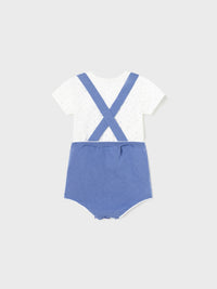 Conj. calça balão com alças Regata (Azul)  para Bebé Menino - Mayoral