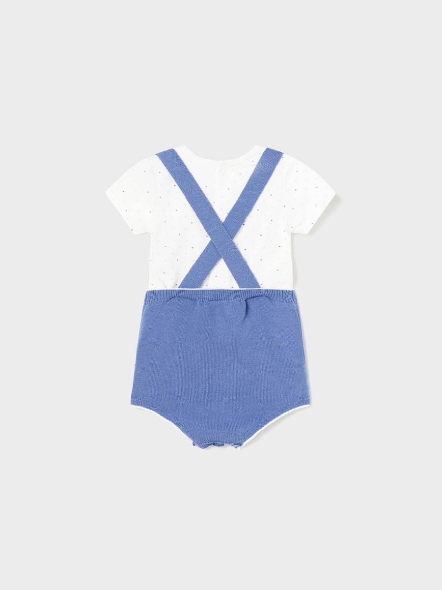 Conj. calça balão com alças Regata (Azul)  para Bebé Menino - Mayoral