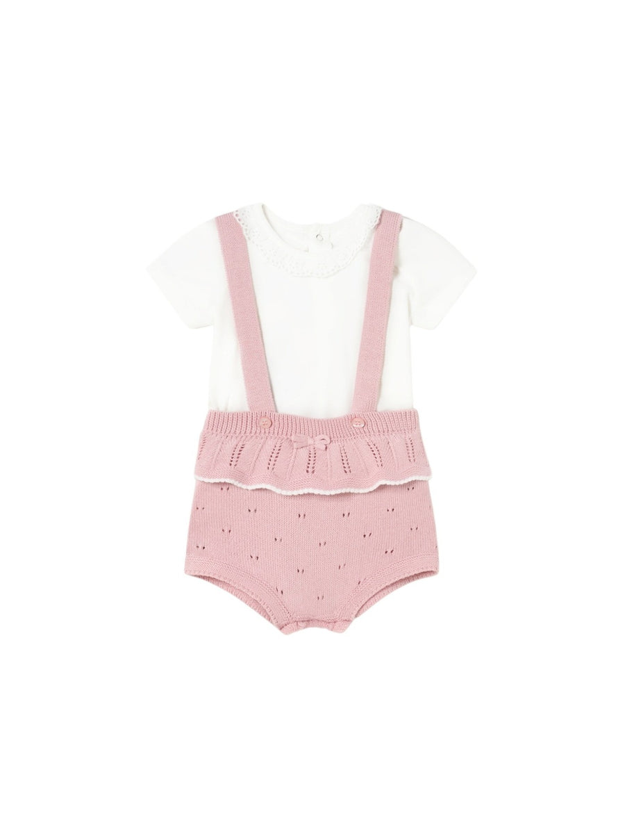 Conj. calça balão com alças Rosette (Rosa)  para Bebé Menina - Mayoral