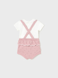 Conj. calça balão com alças Rosette (Rosa)  para Bebé Menina - Mayoral