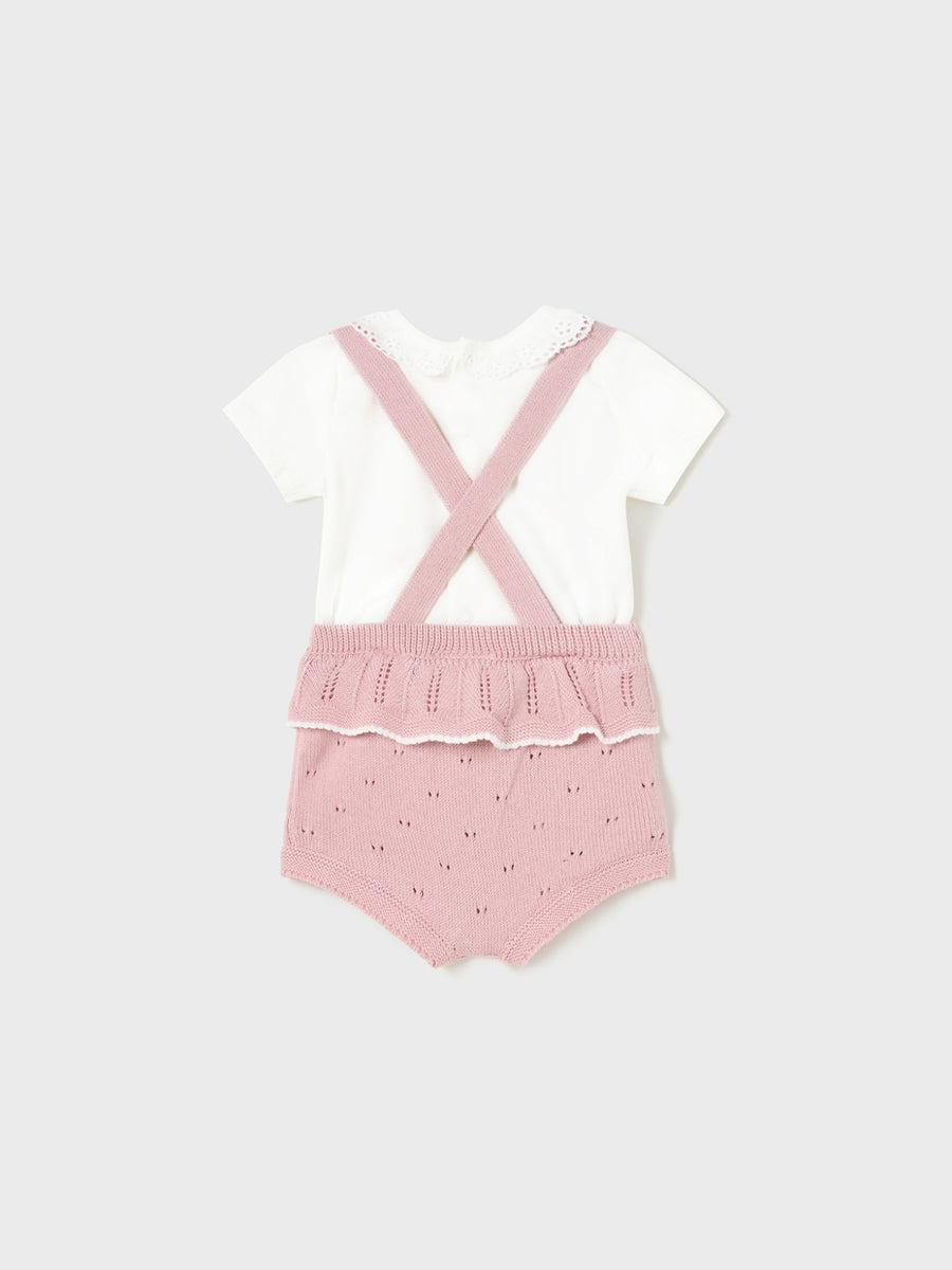 Conj. calça balão com alças Rosette (Rosa)  para Bebé Menina - Mayoral