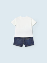 Conj. calção ganga Dark denim (Ganga)  para Bebé Menino - Mayoral