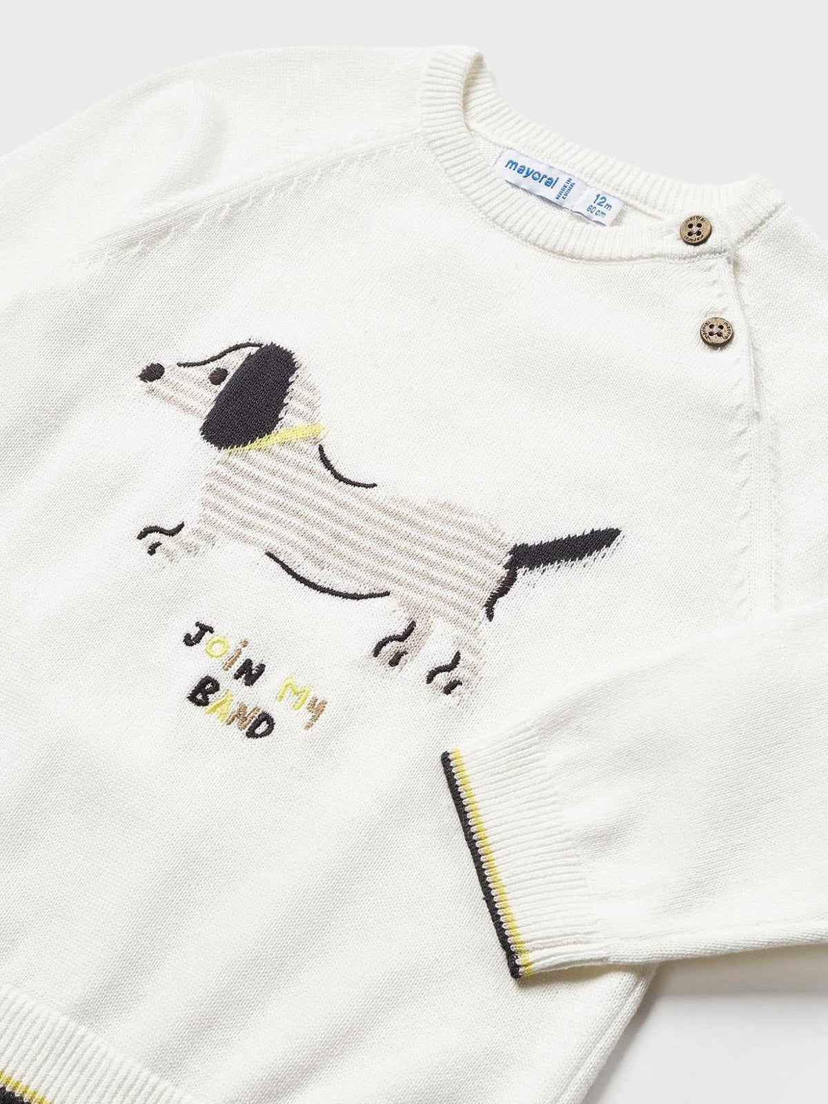 Jersey intarsia bordados Nata (Creme / Pérola)  para Bebé Menino - Mayoral