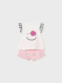 Set 4 peças curtas Colorete (Rosa)  para Bebé Menina - Mayoral