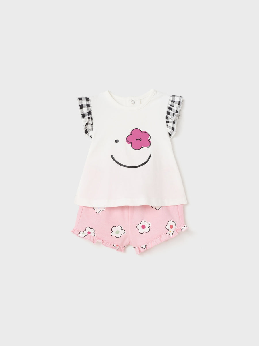 Set 4 peças curtas Colorete (Rosa)  para Bebé Menina - Mayoral