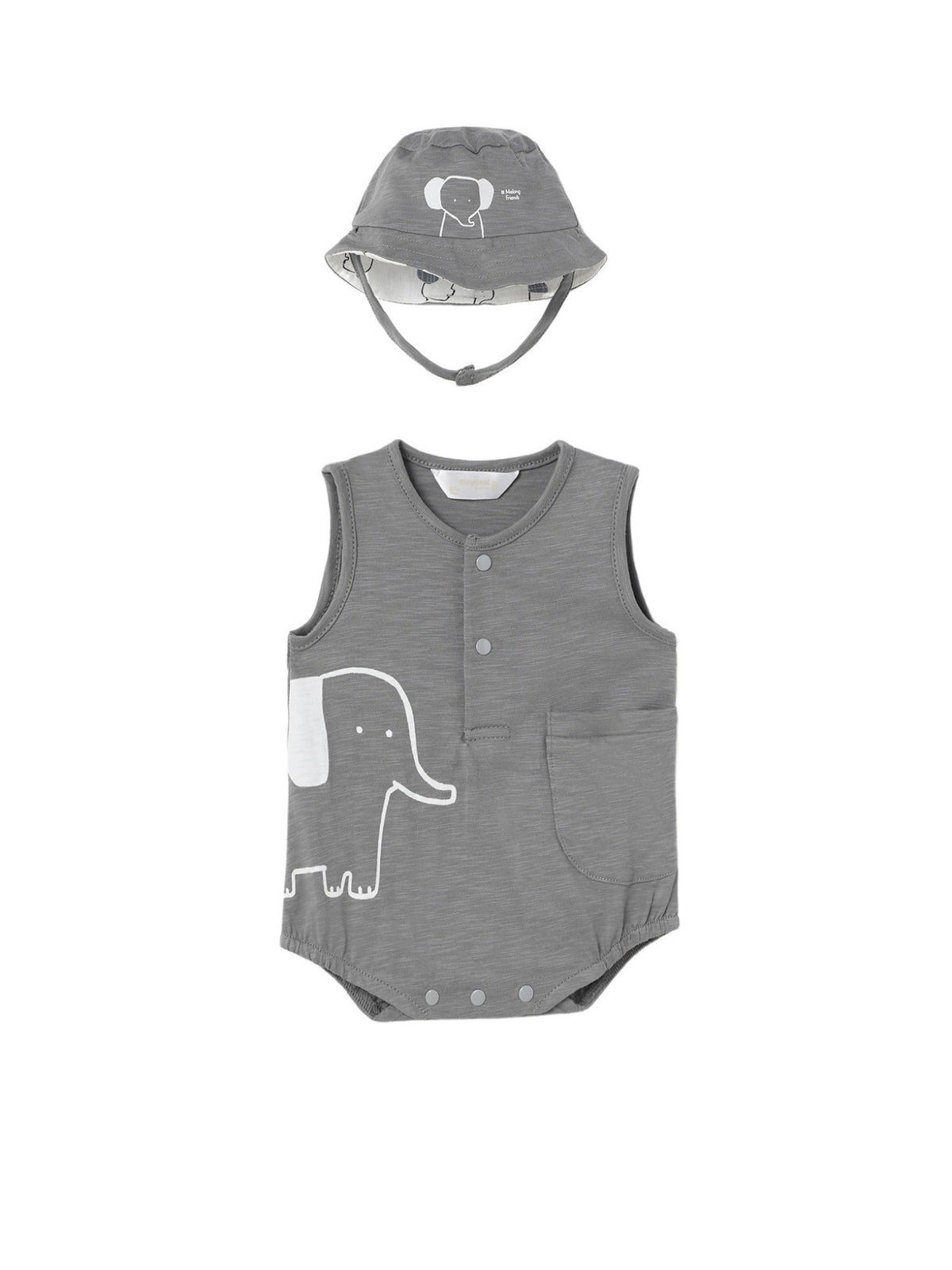 Fato bebé sisa e gorro Elefante (Cinza Escuro)  para Bebé Menino - Mayoral
