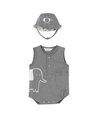 Fato bebé sisa e gorro Elefante (Cinza Escuro)  para Bebé Menino - Mayoral