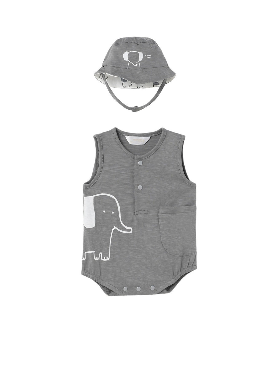 Fato bebé sisa e gorro Elefante (Cinza Escuro)  para Bebé Menino - Mayoral