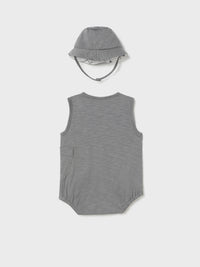 Fato bebé sisa e gorro Elefante (Cinza Escuro)  para Bebé Menino - Mayoral