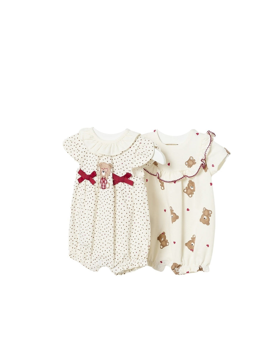 Set 2 babygrow curtos Crú (Creme / Pérola)  para Bebé Menina - Mayoral