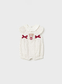 Set 2 babygrow curtos Crú (Creme / Pérola)  para Bebé Menina - Mayoral