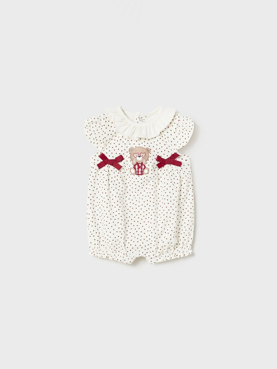 Set 2 babygrow curtos Crú (Creme / Pérola)  para Bebé Menina - Mayoral