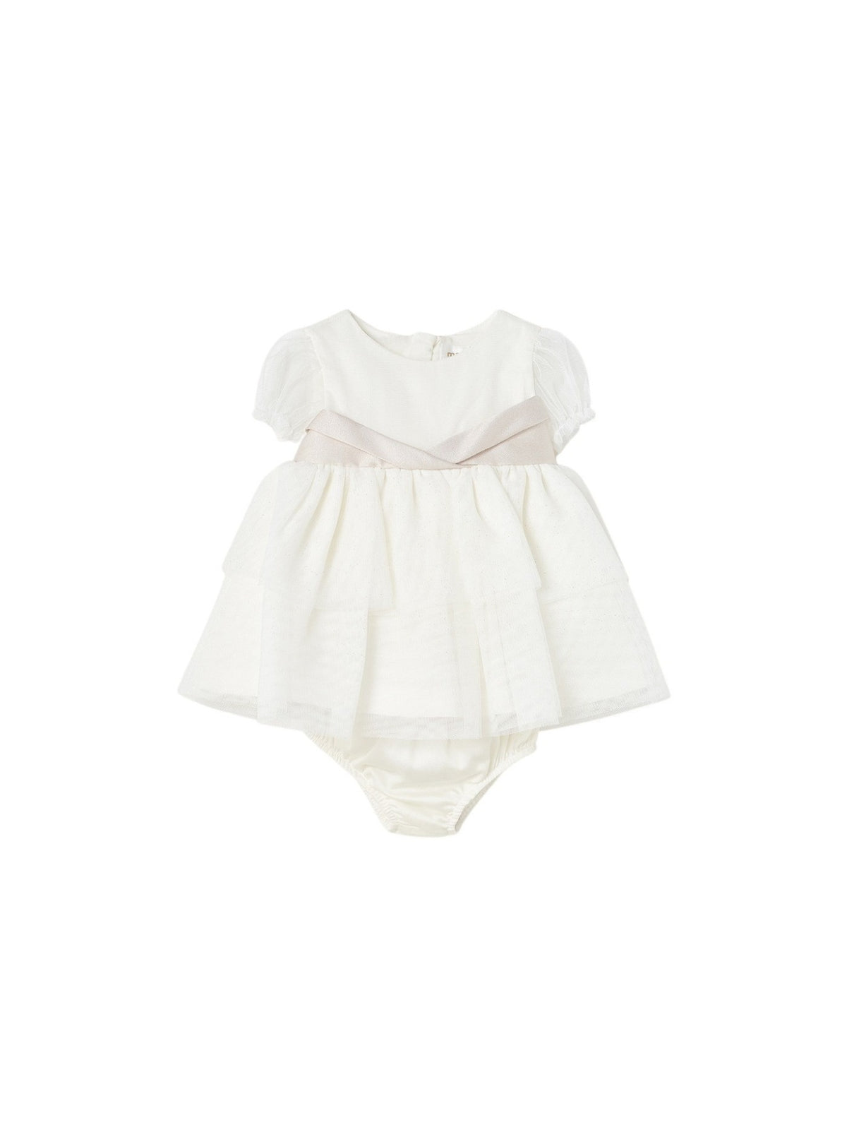 Vestido tule cerimónia Crú (Creme / Pérola)  para Bebé Menina - Mayoral