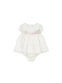 Vestido tule cerimónia Crú (Creme / Pérola)  para Bebé Menina - Mayoral