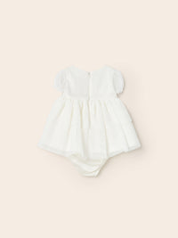 Vestido tule cerimónia Crú (Creme / Pérola)  para Bebé Menina - Mayoral