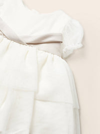 Vestido tule cerimónia Crú (Creme / Pérola)  para Bebé Menina - Mayoral