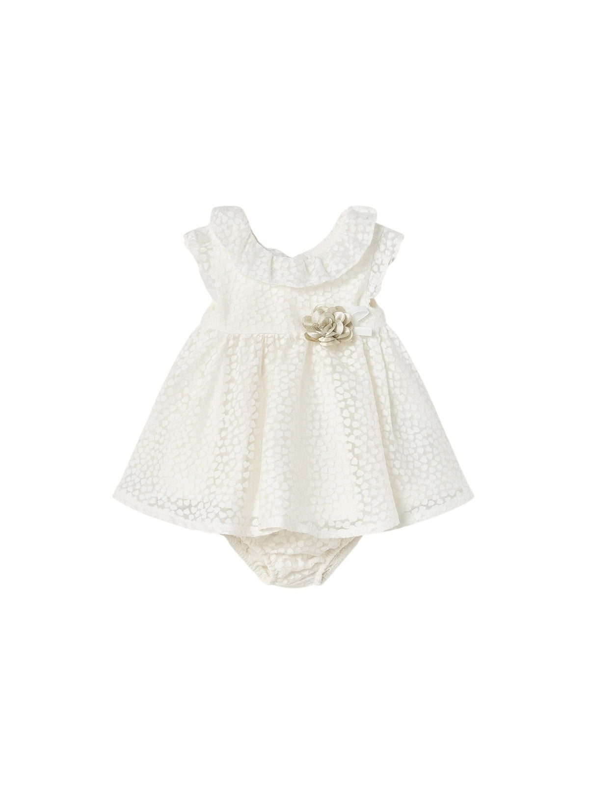 Vestido devoré Crú (Creme / Pérola)  para Bebé Menina - Mayoral