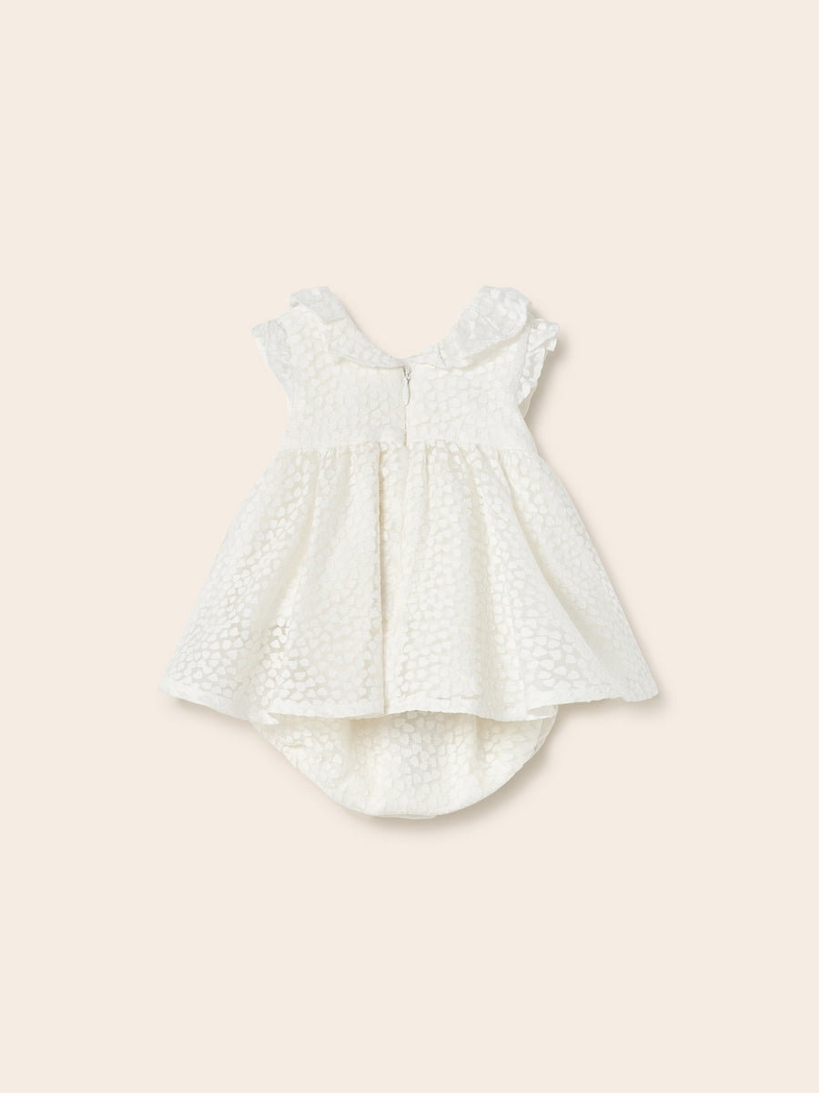Vestido devoré Crú (Creme / Pérola)  para Bebé Menina - Mayoral