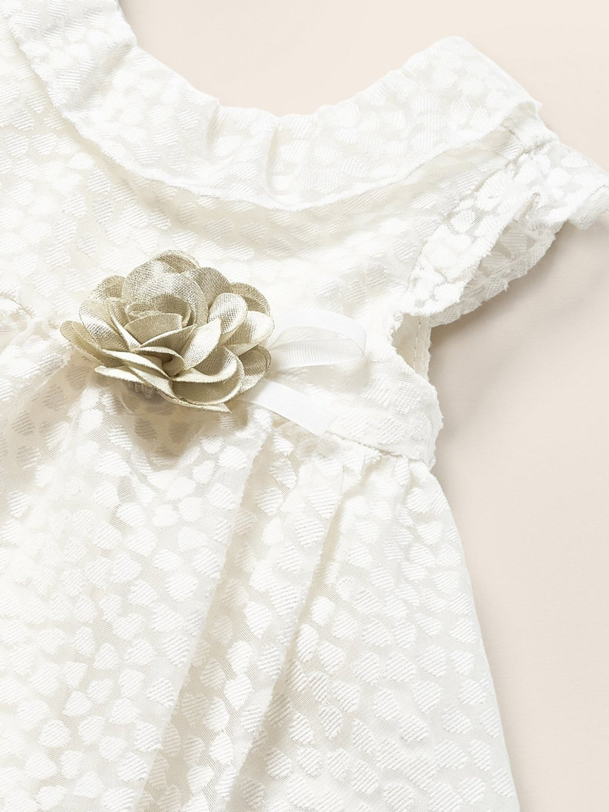 Vestido devoré Crú (Creme / Pérola)  para Bebé Menina - Mayoral