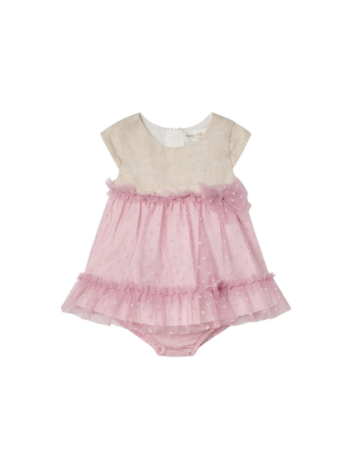 Vestido combinado tule Colorete (Rosa)  para Bebé Menina - Mayoral