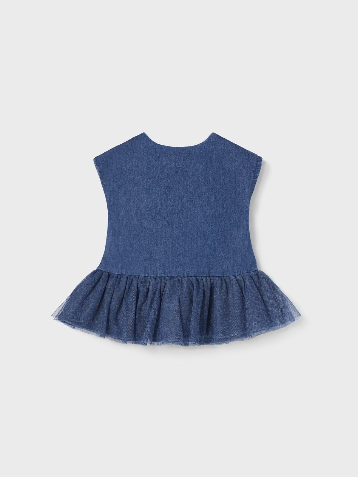 Vestido ganga bordado Azul ganga (Ganga)  para Bebé Menina - Mayoral