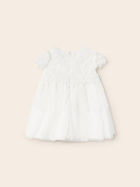 Vestido guipur tule Crú (Creme / Pérola)  para Bebé Menina - Mayoral