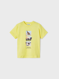 Pack 2 camiseta lisa/riscas Ananás (Amarelo)  para Menino - Mayoral