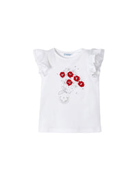 T´shirt aplicações Branco (Branco)  para Menina - Mayoral