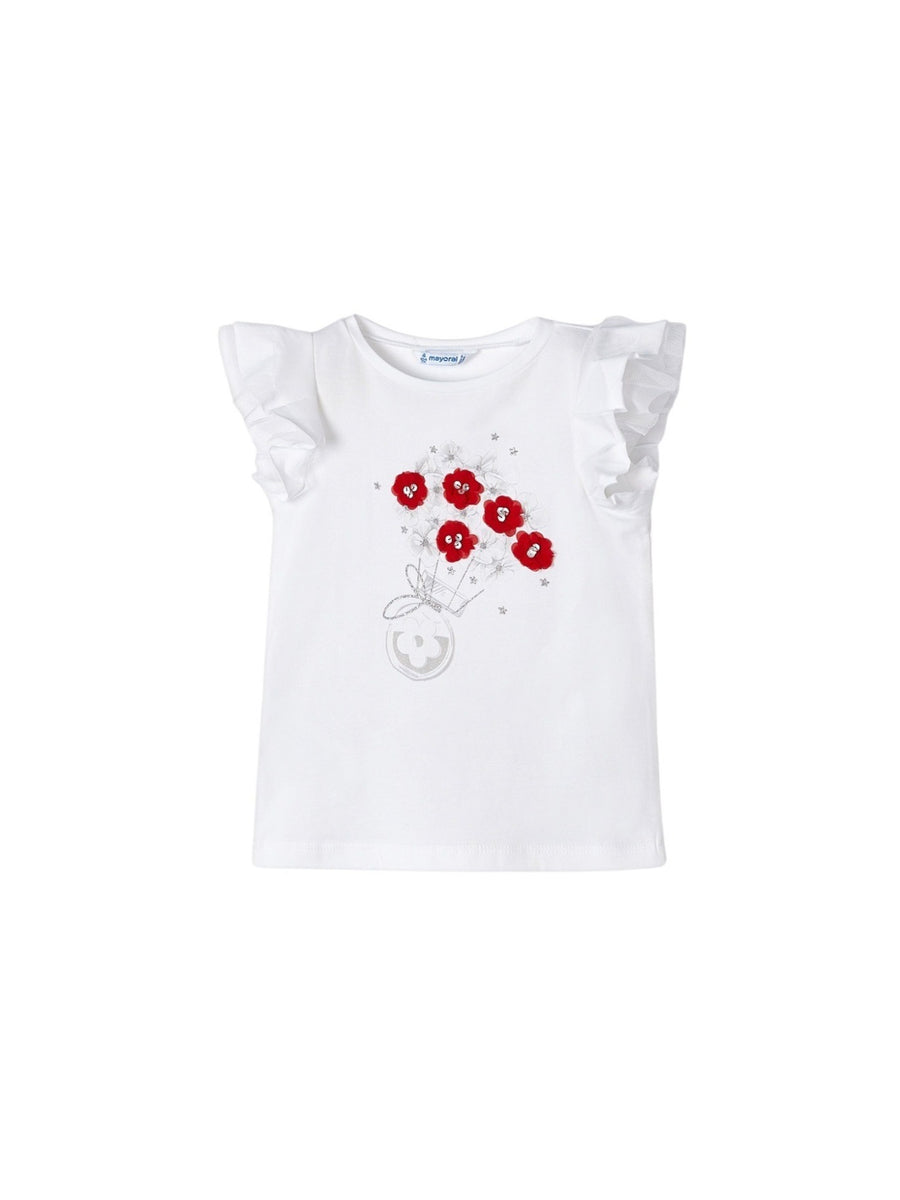 T´shirt aplicações Branco (Branco)  para Menina - Mayoral