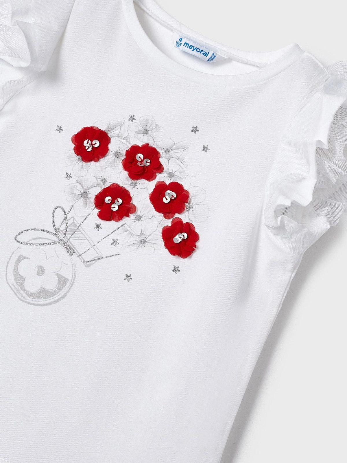 T´shirt aplicações Branco (Branco)  para Menina - Mayoral