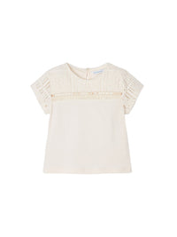 Camiseta combinada Grão bico (Bege)  para Menina - Mayoral