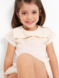Camiseta combinada Grão bico (Bege)  para Menina - Mayoral
