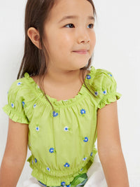 Túnica bordada Lima (Verde Alface)  para Menina - Mayoral