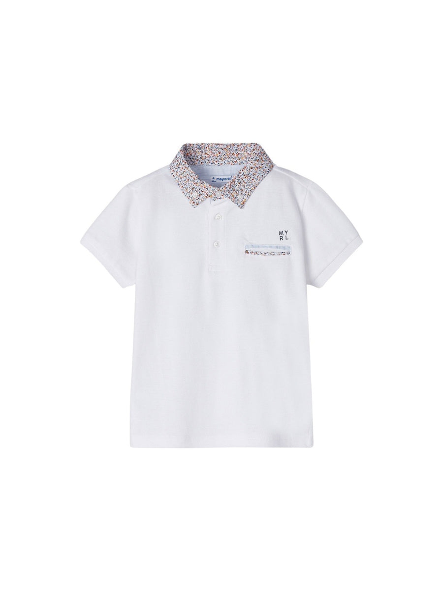 Polo m/curta contrastes Branco (Branco)  para Menino - Mayoral