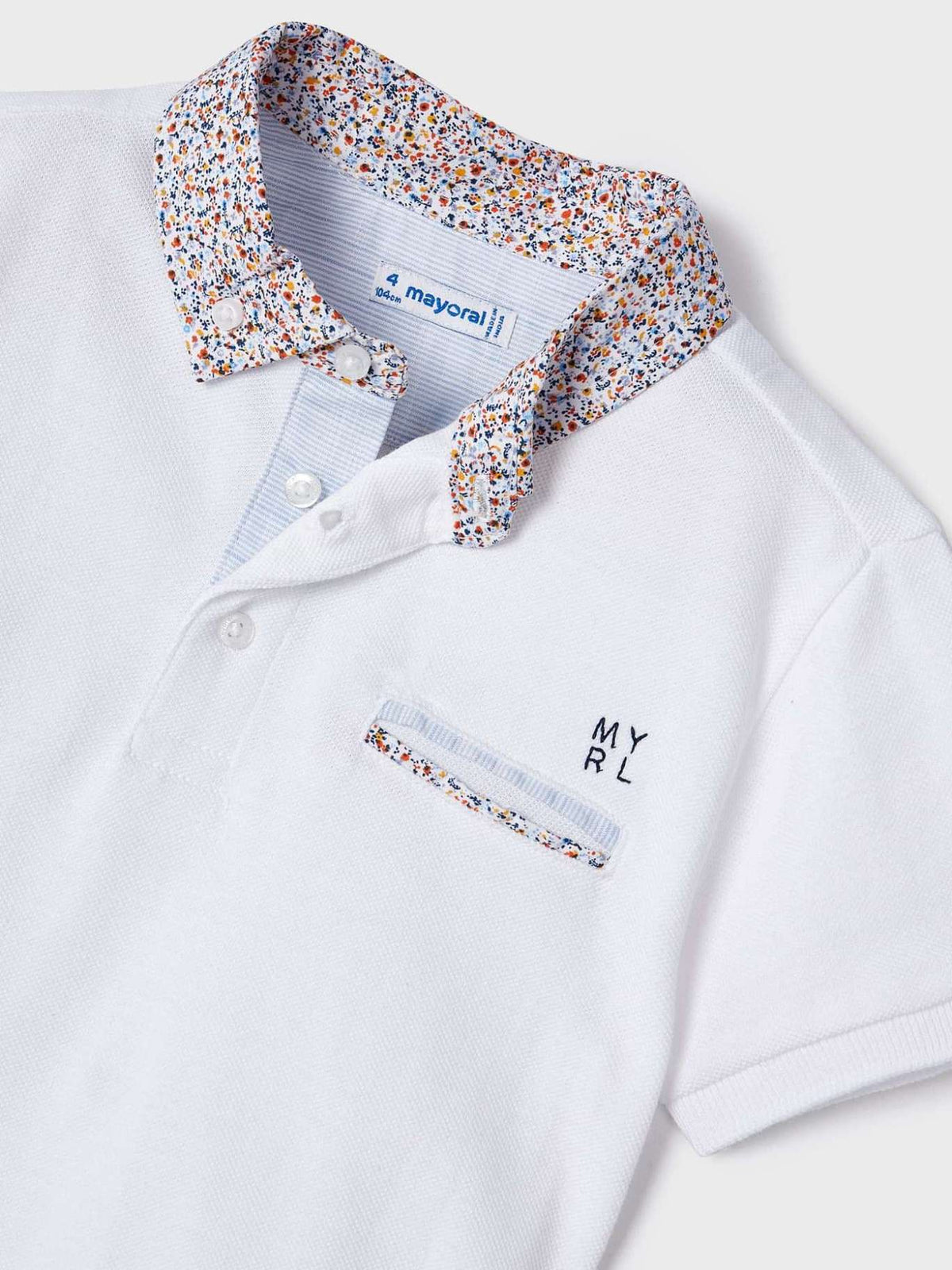 Polo m/curta contrastes Branco (Branco)  para Menino - Mayoral