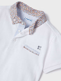 Polo m/curta contrastes Branco (Branco)  para Menino - Mayoral
