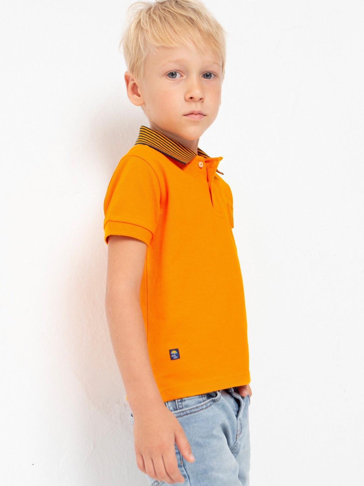 Polo m/curta embossed Manga (Laranja)  para Menino - Mayoral