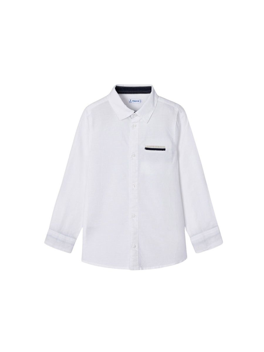 Camisa m/comp. linho tailorin Branco (Branco)  para Menino - Mayoral