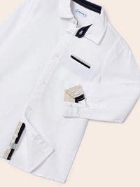 Camisa m/comp. linho tailorin Branco (Branco)  para Menino - Mayoral